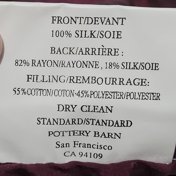 Pottery Barn Silk Velvet Tufted Standard Pillow Sham Set - Picture 10 of 11